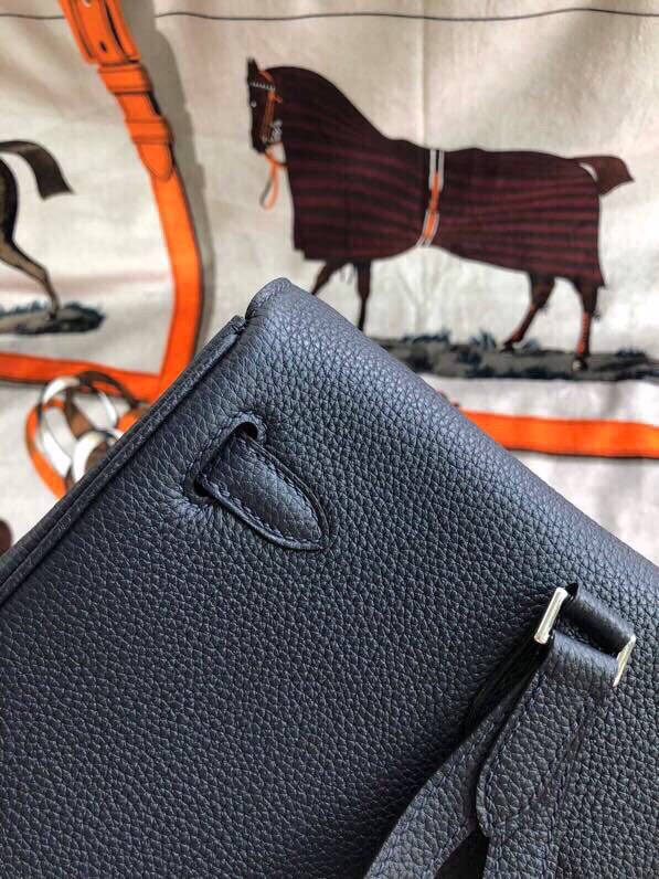 Hermes Kelly Ado Backpack In Black Clemence Leather